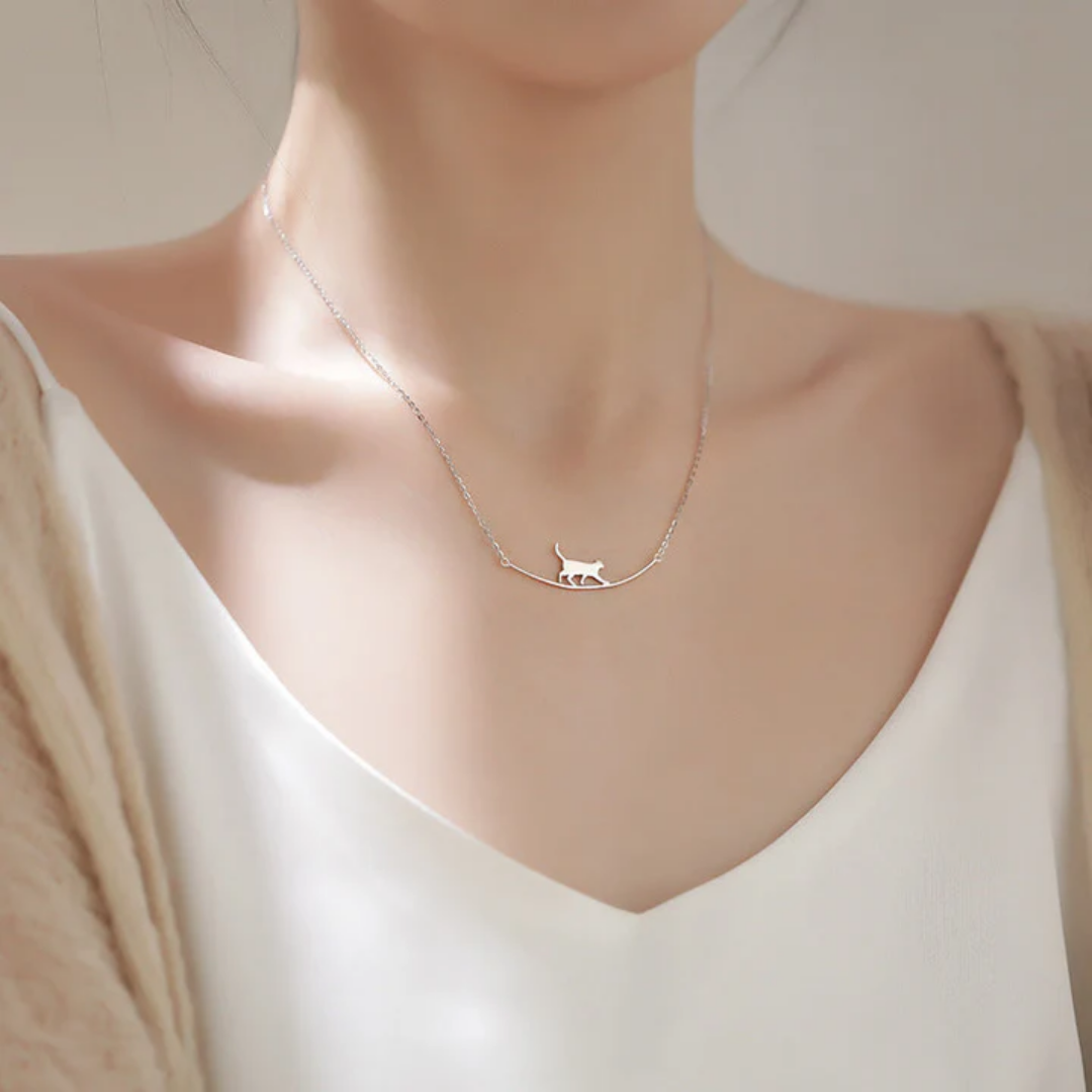 Moonlit Feline Necklace