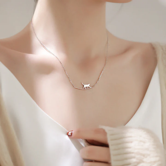 Moonlit Feline Necklace