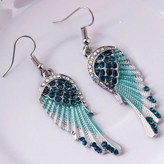 Celestial Rose Wing Earrings