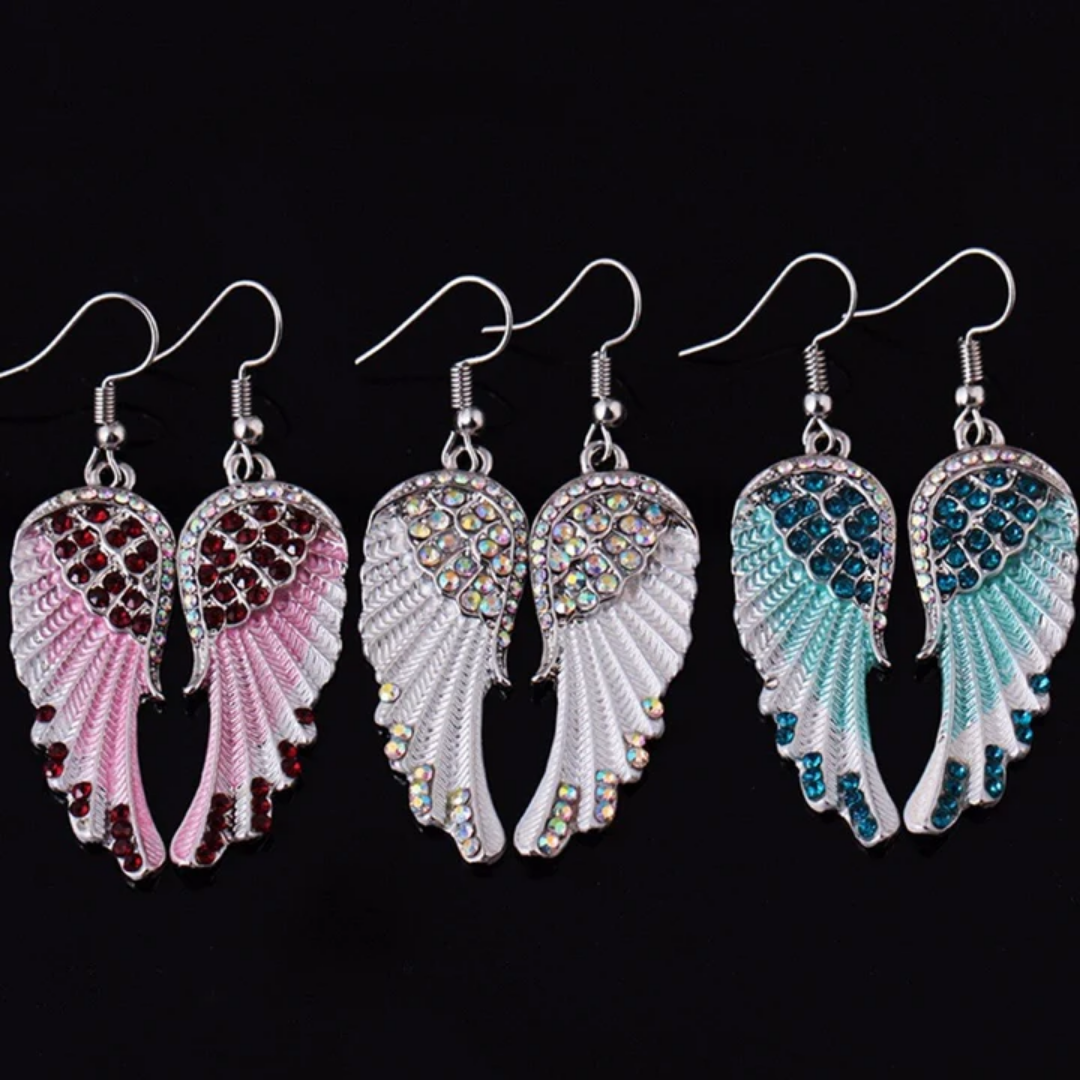 Celestial Rose Wing Earrings