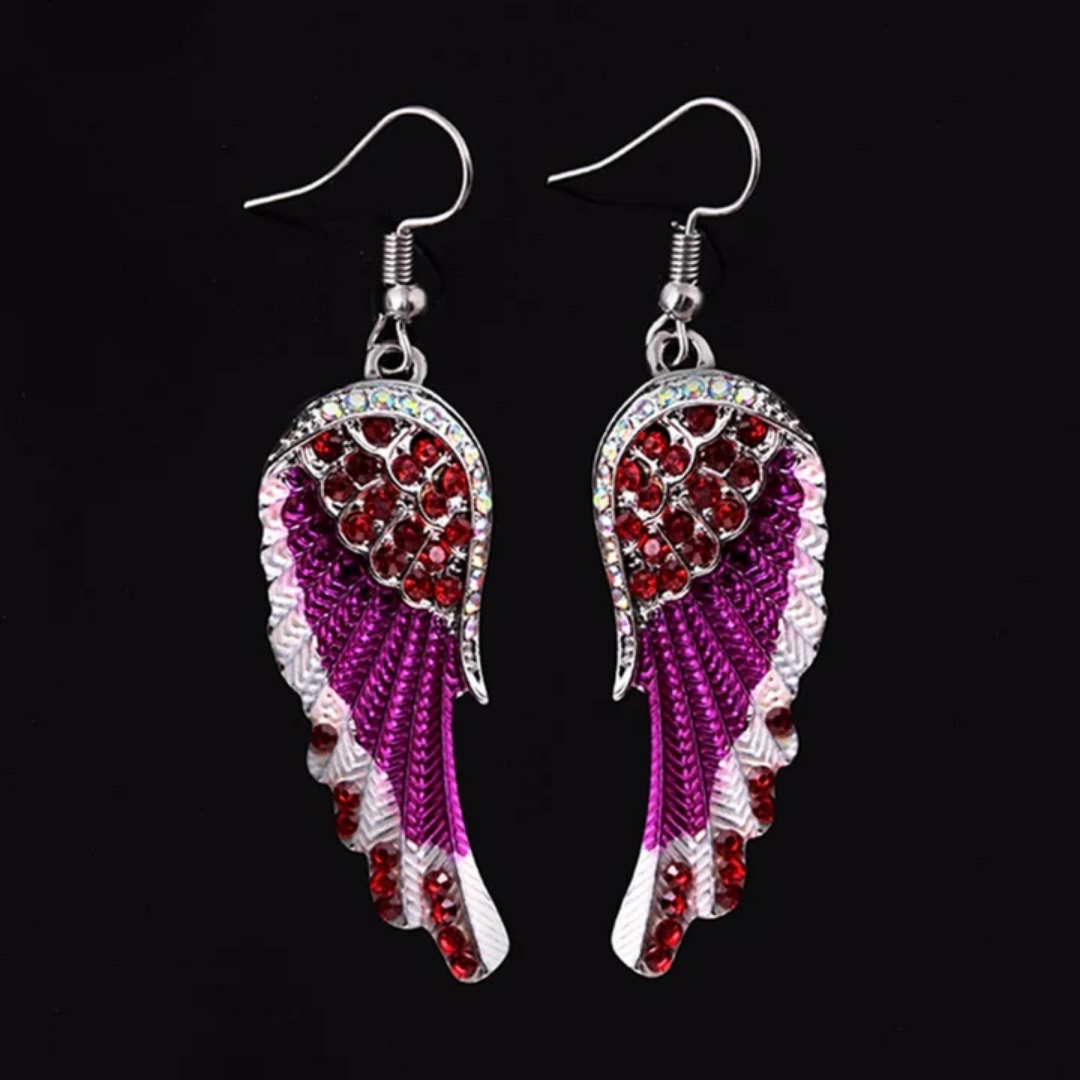 Celestial Rose Wing Earrings