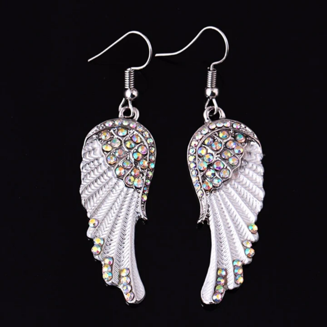 Celestial Rose Wing Earrings