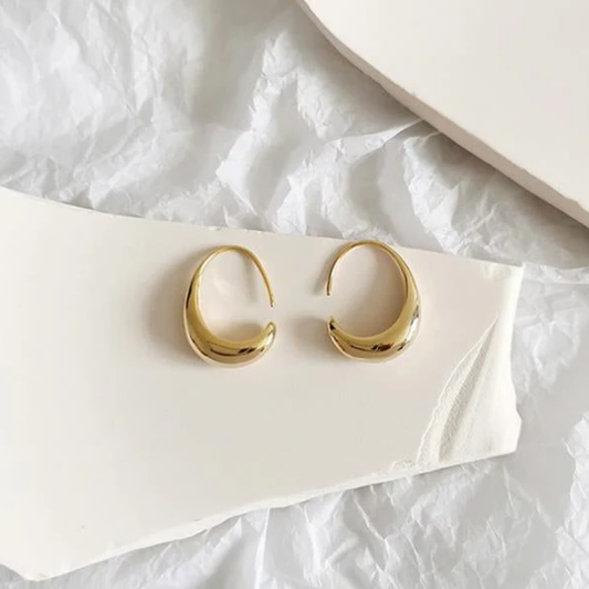 Golden Crescent Hoop Earrings