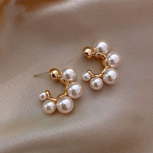 Celestial Pearl Cluster Earrings