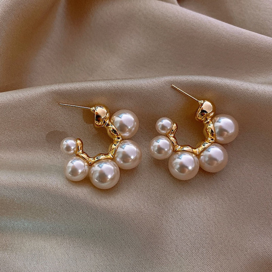 Celestial Pearl Cluster Earrings