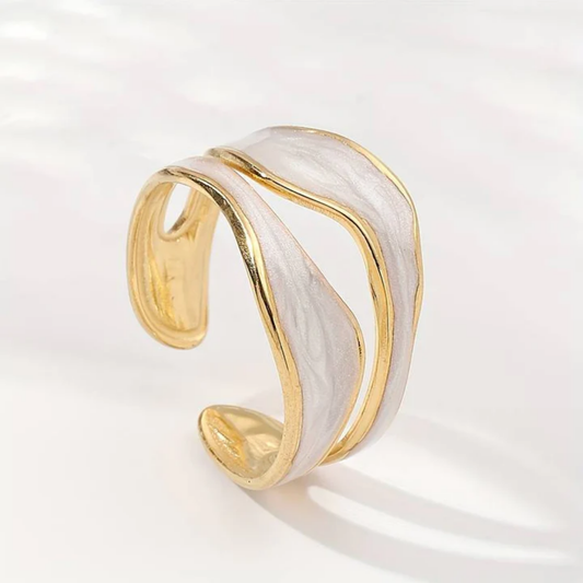 Moonlit Tide Enamel Ring