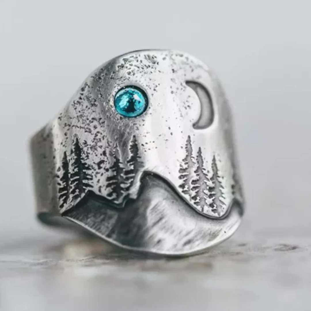 Moonlit Forest Silver Ring