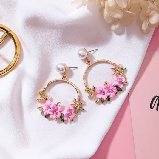 Golden Petal Harmony Earrings