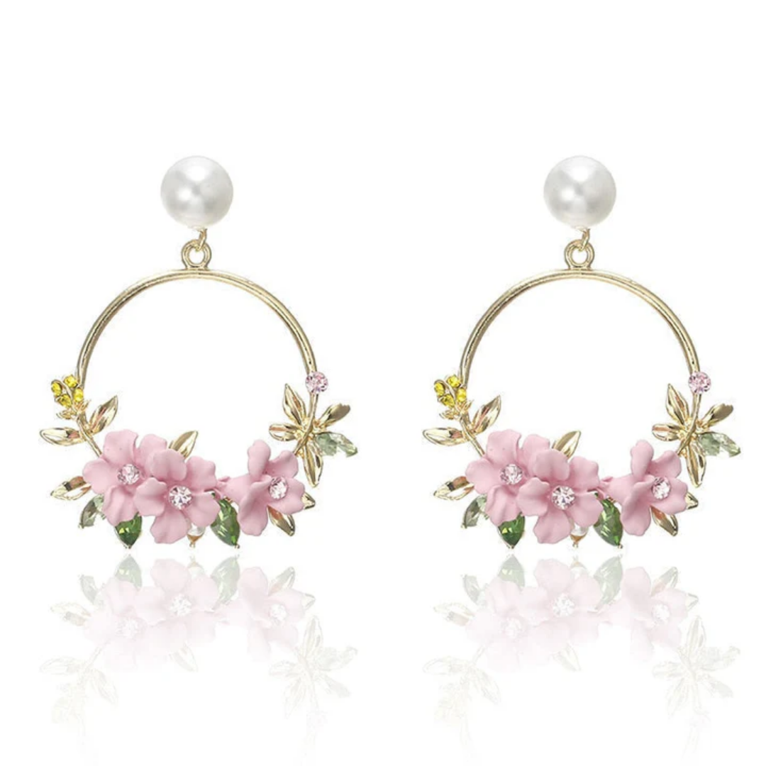 Golden Petal Harmony Earrings