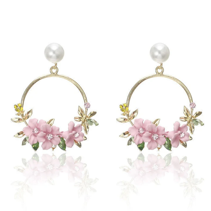 Golden Petal Harmony Earrings