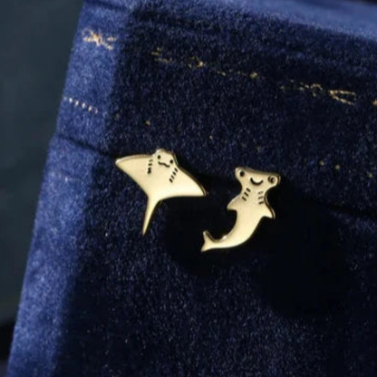 Ocean Duo Studs – Shark & Ray