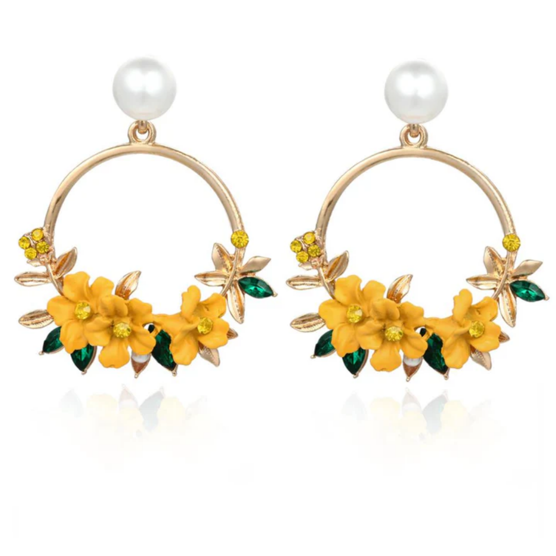 Golden Petal Harmony Earrings