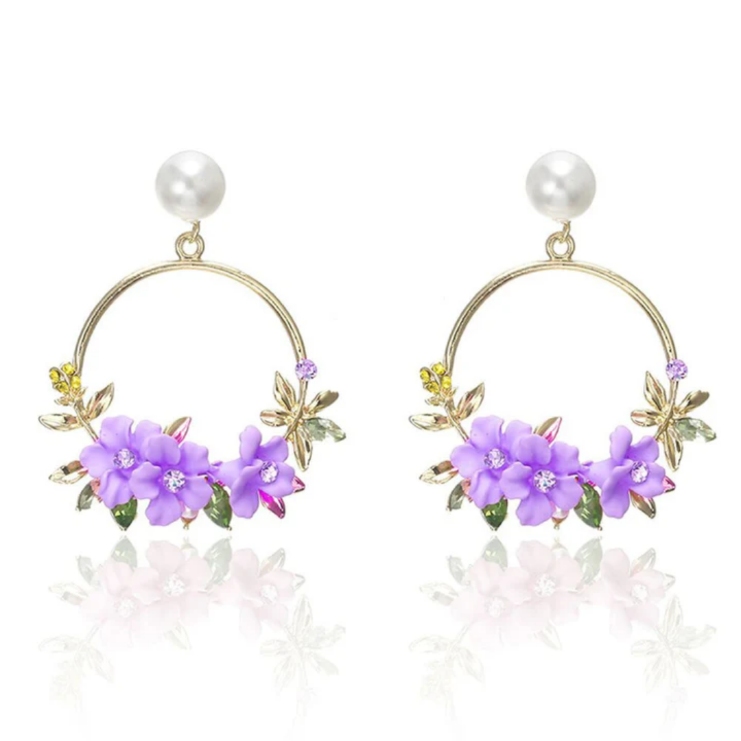 Golden Petal Harmony Earrings