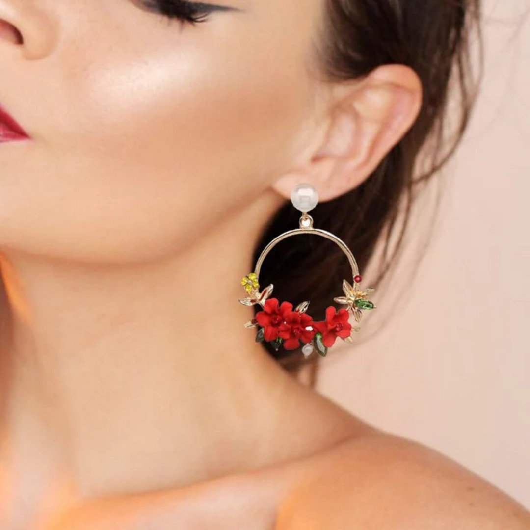Golden Petal Harmony Earrings