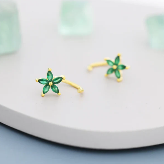 Emerald Bloom Crystal Earrings