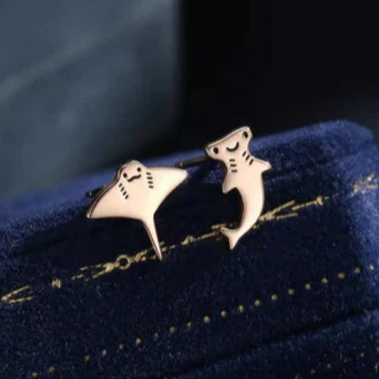 Ocean Duo Studs – Shark & Ray