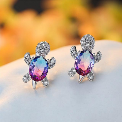 Mystic Turtle Crystal Earrings