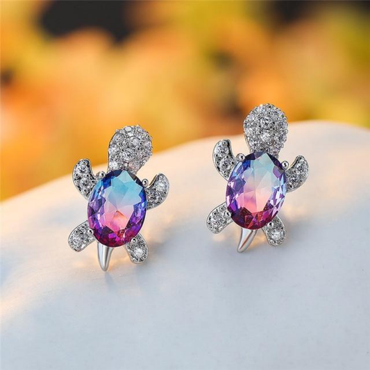Mystic Turtle Crystal Earrings
