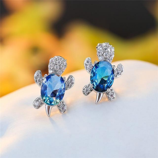 Mystic Turtle Crystal Earrings