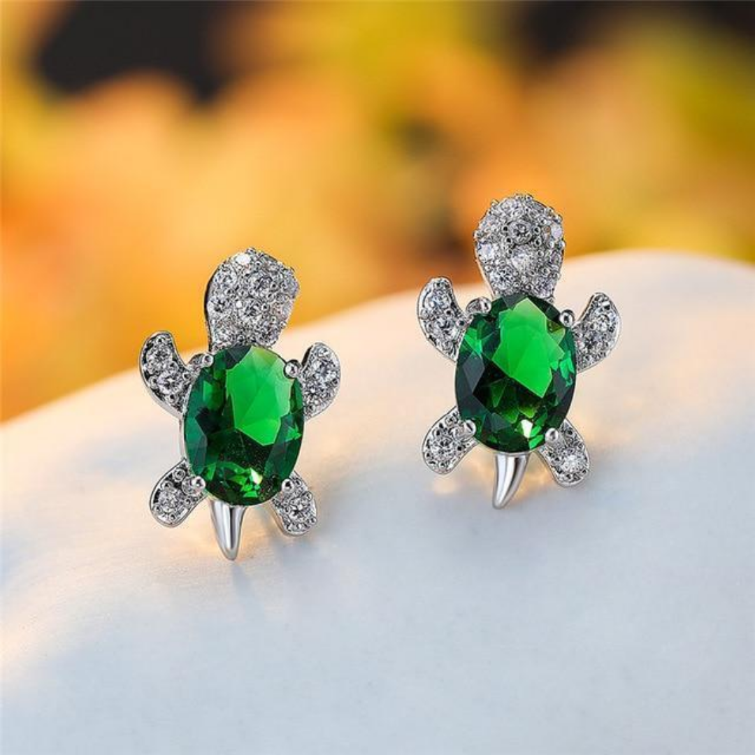Mystic Turtle Crystal Earrings