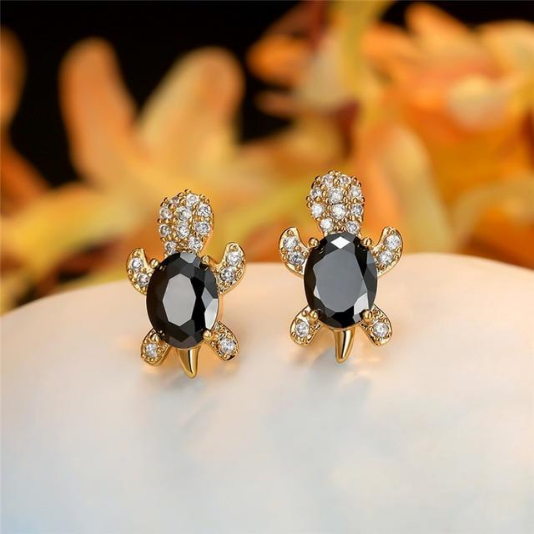 Mystic Turtle Crystal Earrings