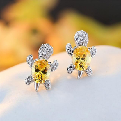 Mystic Turtle Crystal Earrings