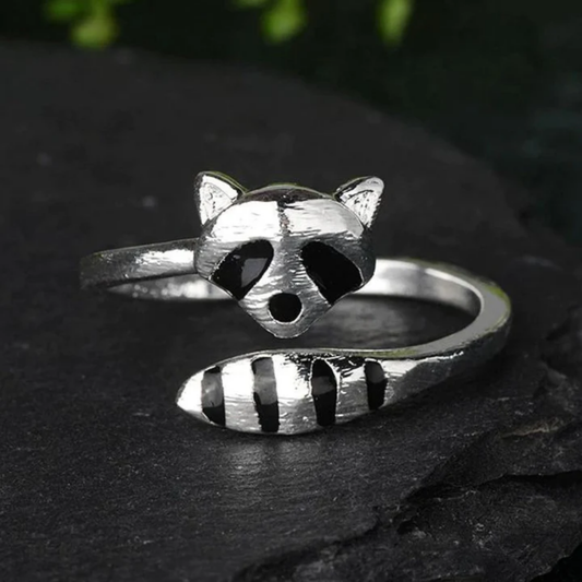 Midnight Raccoon Spirit Ring