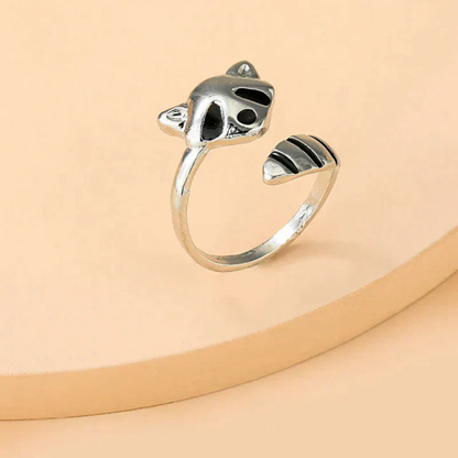Midnight Raccoon Spirit Ring