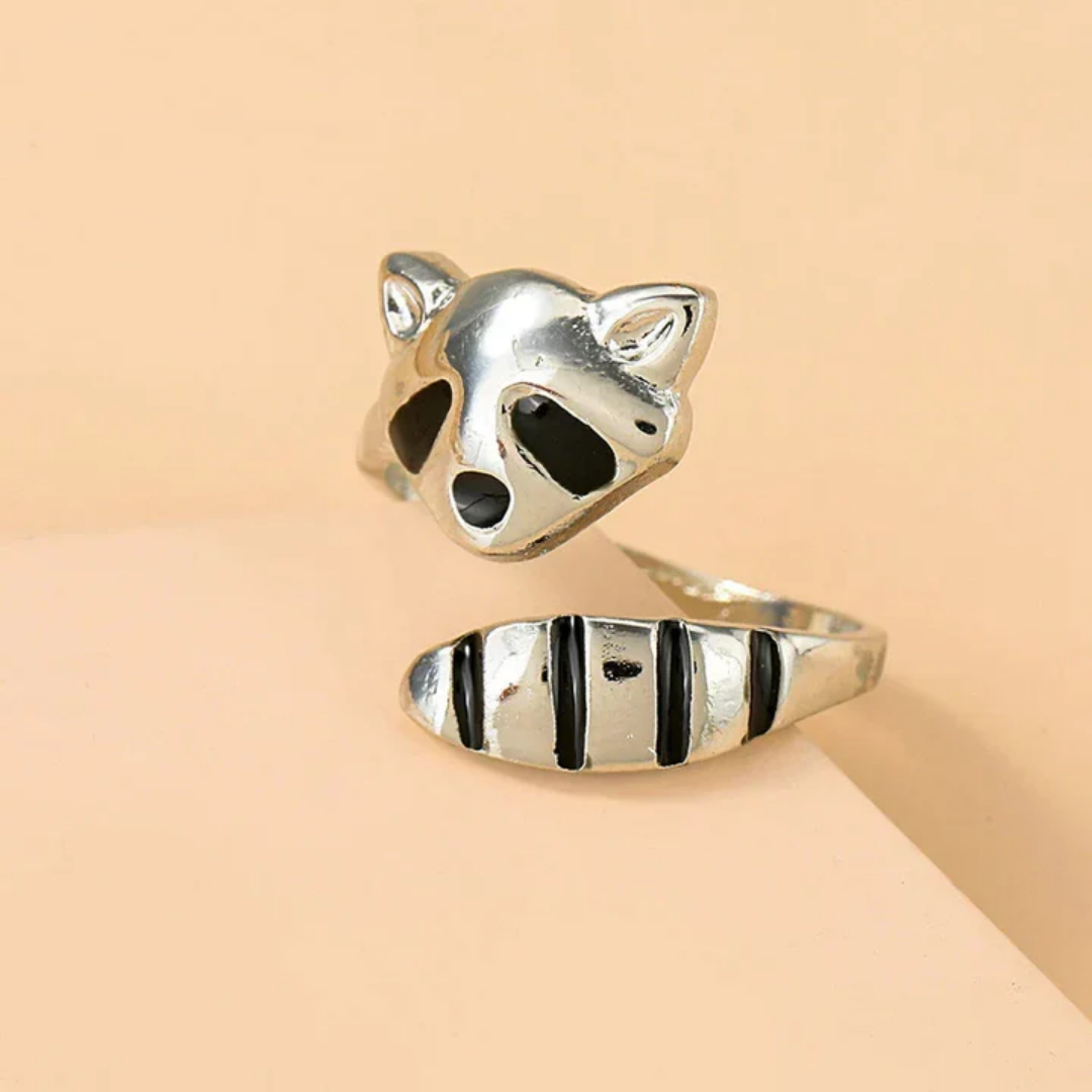 Midnight Raccoon Spirit Ring