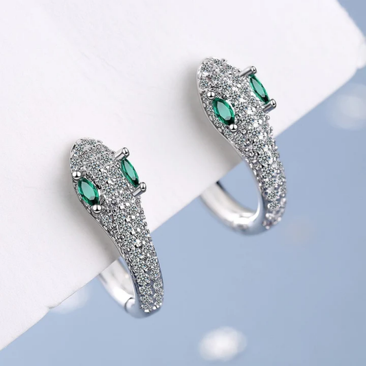 Emerald Serpent Elegance Earrings