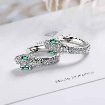 Emerald Serpent Elegance Earrings