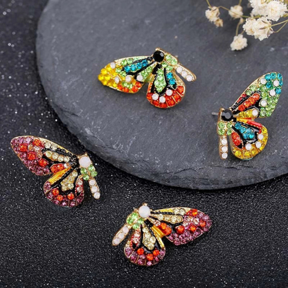 Crimson Radiance Butterfly Earrings