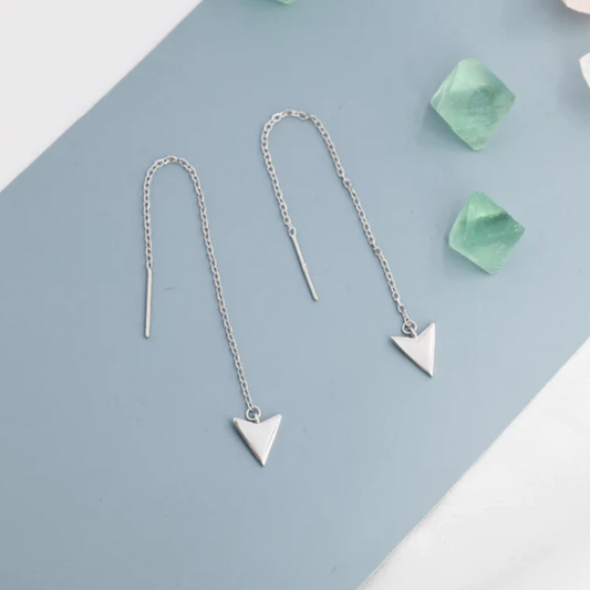 Silver Arrow Drop Earrings