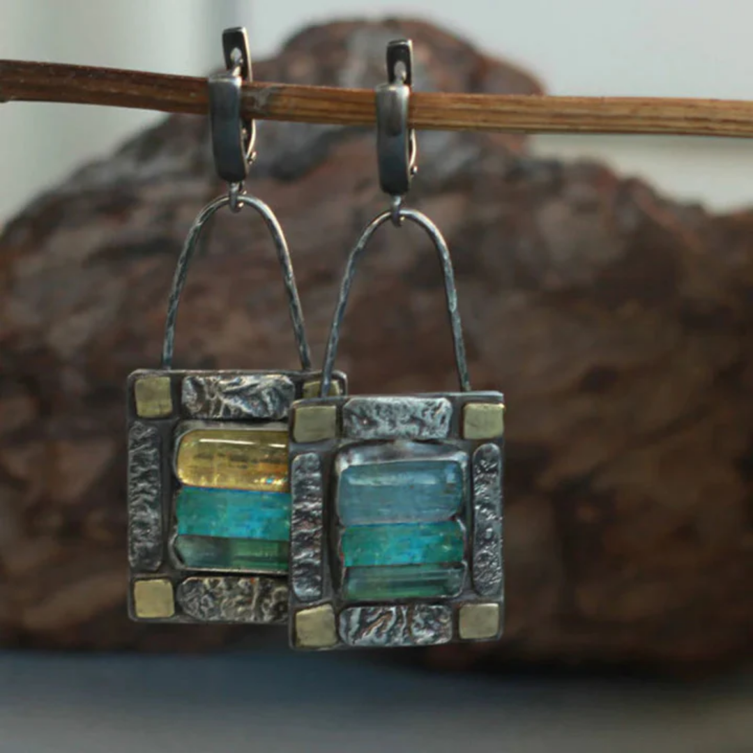 Mystic Horizon Gemstone Earrings