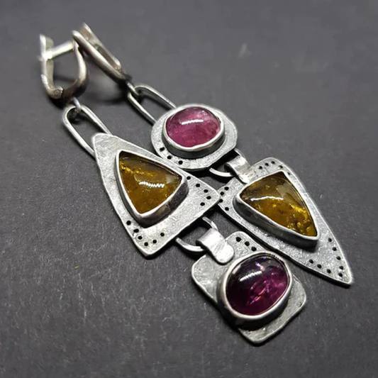 Solar Eclipse Gemstone Earrings