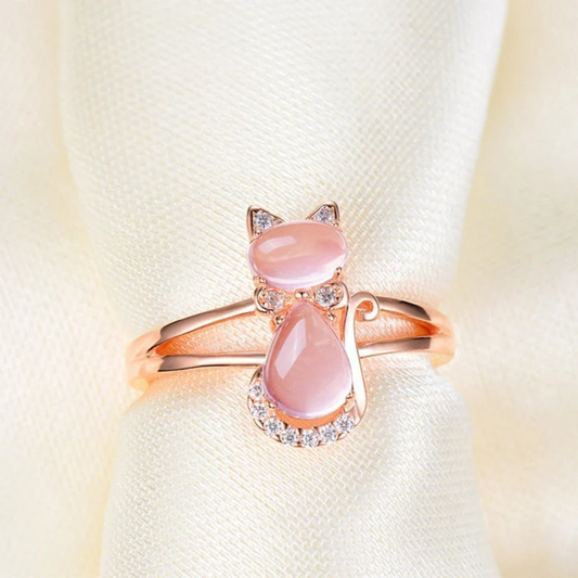 Blush Whisper Cat Ring