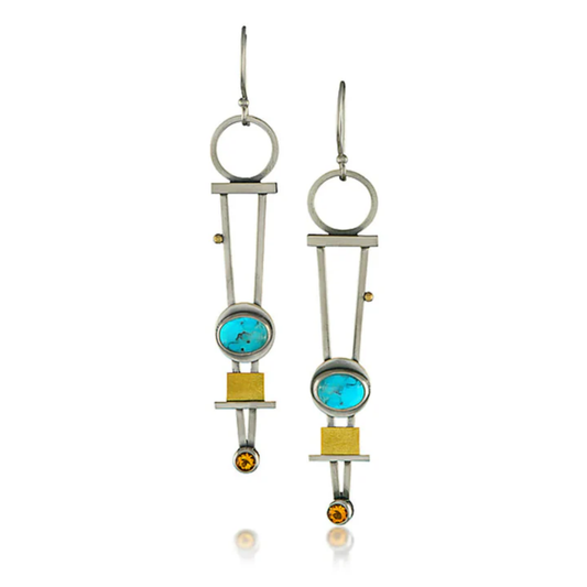 Celestial Geometry Turquoise Earrings
