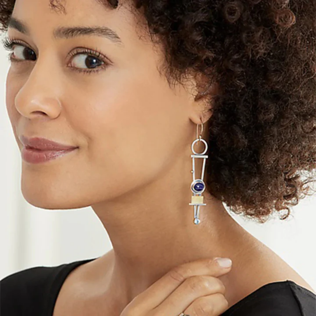 Celestial Geometry Turquoise Earrings