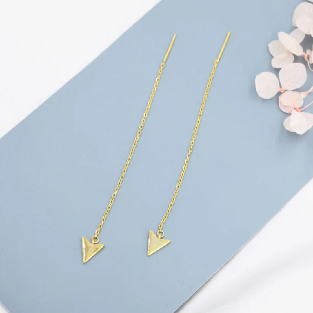 Silver Arrow Drop Earrings