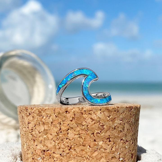 Azure Wave Opal Ring
