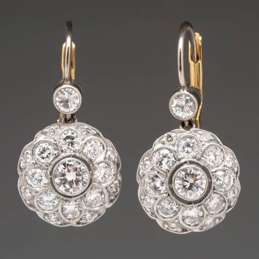 Celestial Bloom Earrings in Antique Silver