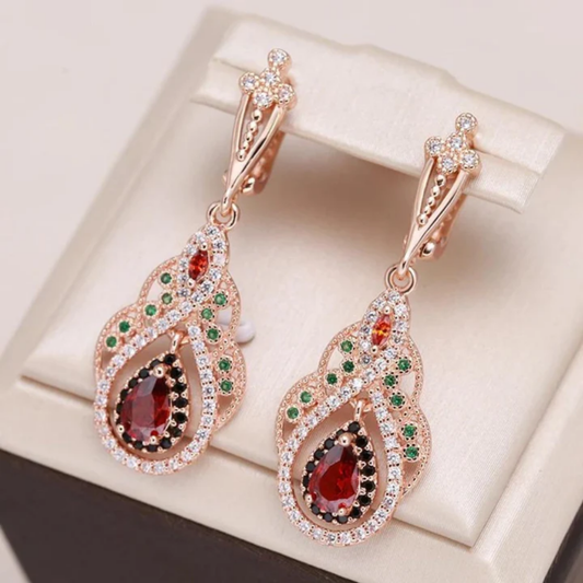 Crimson Royale Teardrop Earrings