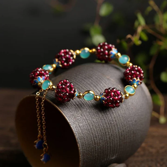 Twilight Blossom Beaded Bracelet