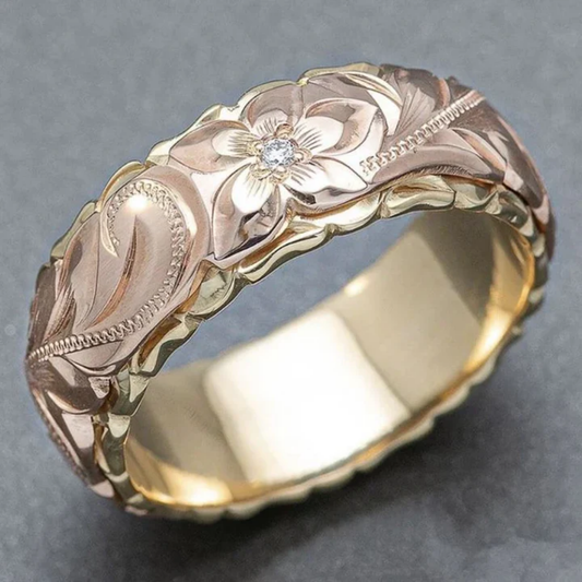 Floral Whisper Engraved Ring