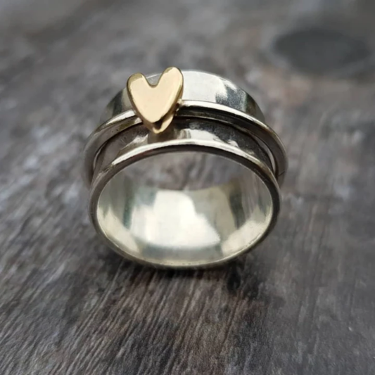 Golden Heart Embrace Ring