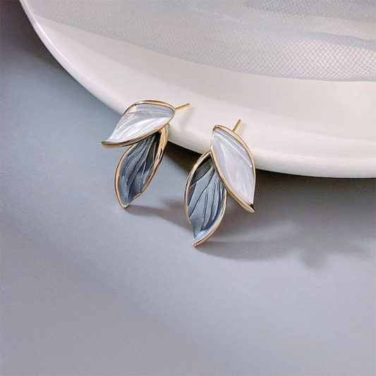 Frosted Petal Leaf Earrings