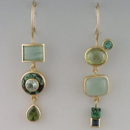 Mystic Horizon Green Gem Earrings