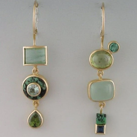 Mystic Horizon Green Gem Earrings