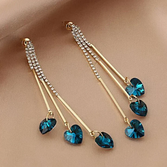 Midnight Heart Cascade Earrings
