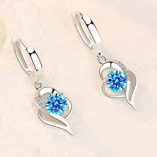 Azure Embrace Heart Earrings